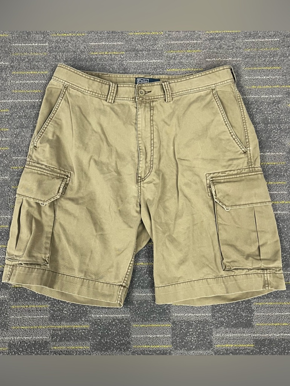 Polo Ralph Lauren Cargo Shorts Mens 38 Green 100% Cotton Coastal Preppy Utility